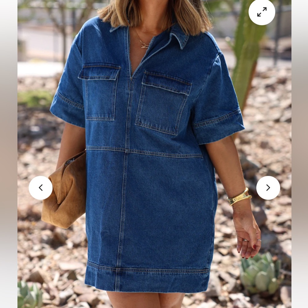 Vestique Dark Blue Denim Mini Dress